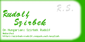rudolf szirbek business card